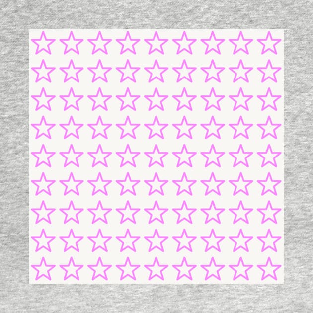 Pink star print on white, pink tee by bettyretro